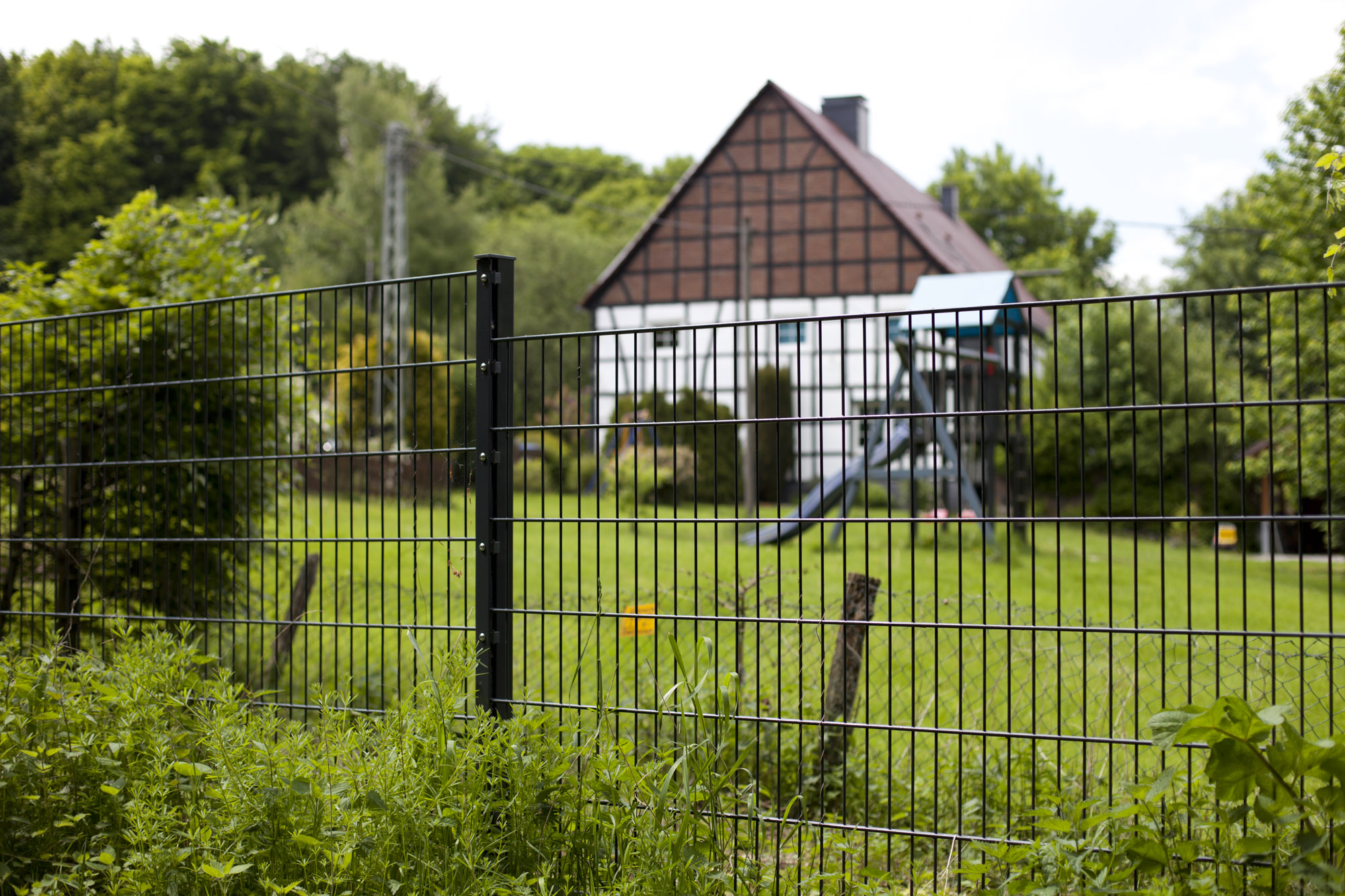 deutsche zauntechnik Doppelstabmattenzaun-Set 'Pico S 2.0' anthrazit 2400 x 80 cm