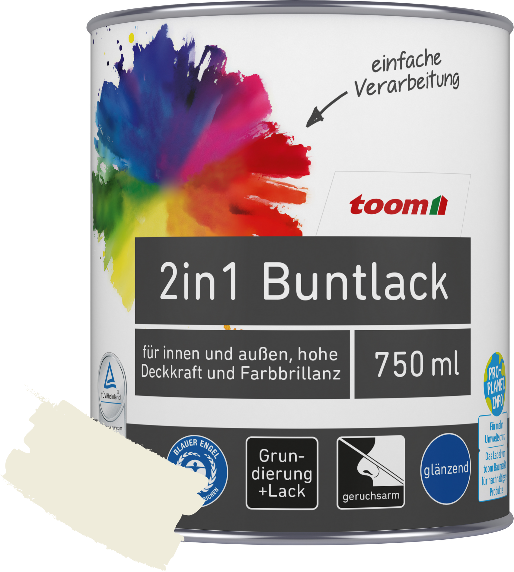 Thumbnail - 2in1 Buntlack 'Eisblume' weiß glänzend 750 ml