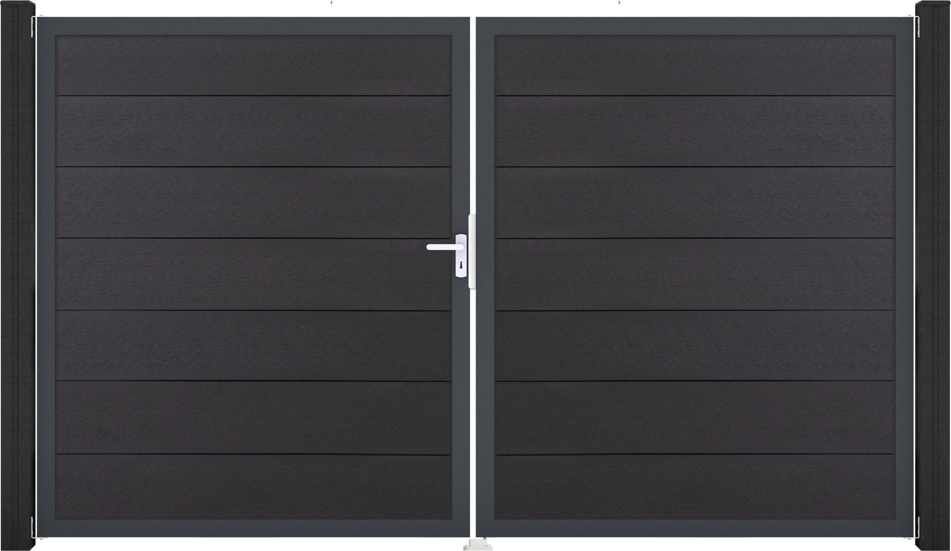 GroJa Doppeltor 'Solid Grande' BPC/Aluminium DIN links anthrazitgrau/anthrazit 300 x 180 cm