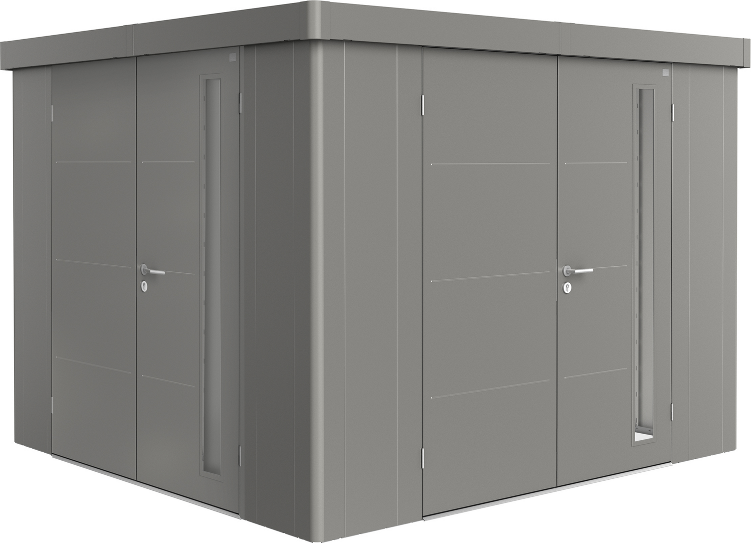 Biohort Doppeltür silber-metallic 79,2 x 185 x 0,3 cm für Gerätehaus 'Neo'