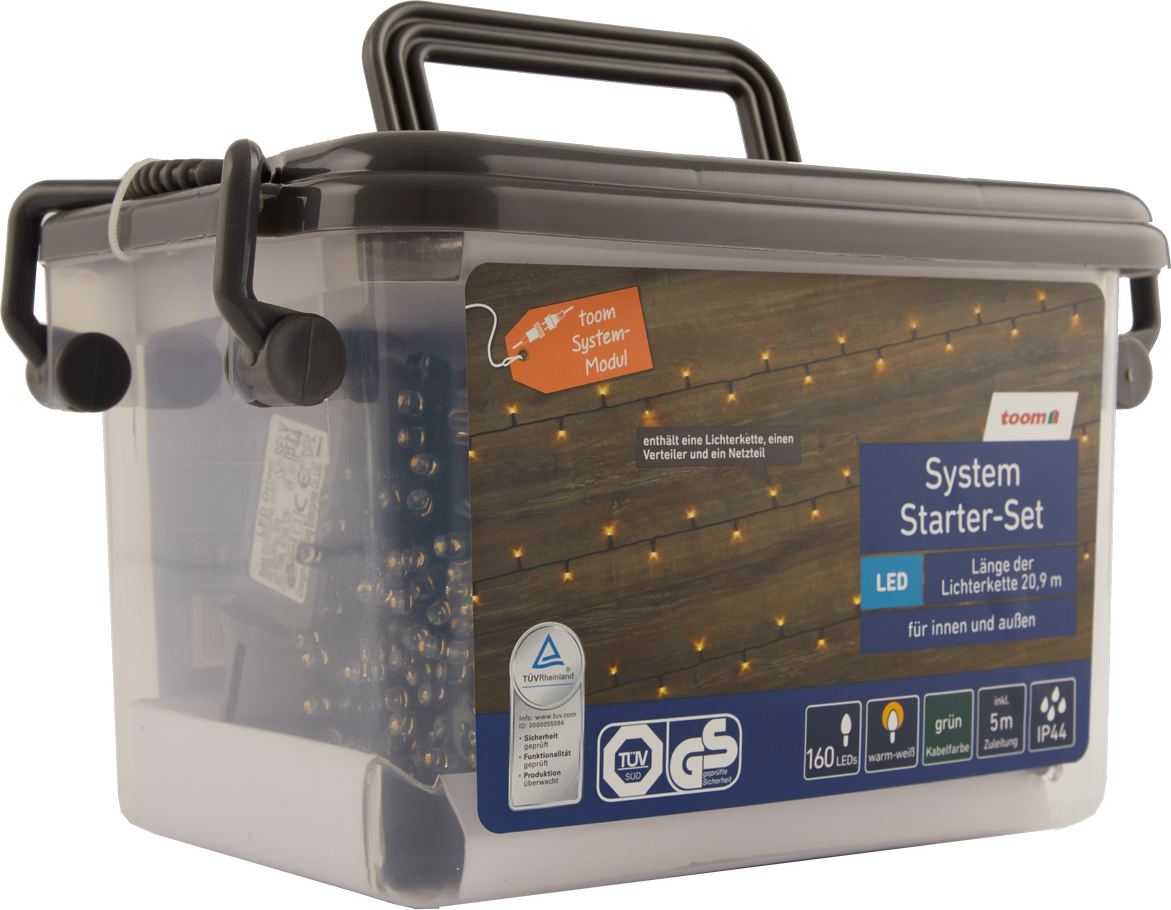 Starter-Set für toom-System 160 LEDs warmweiß 1590 cm
