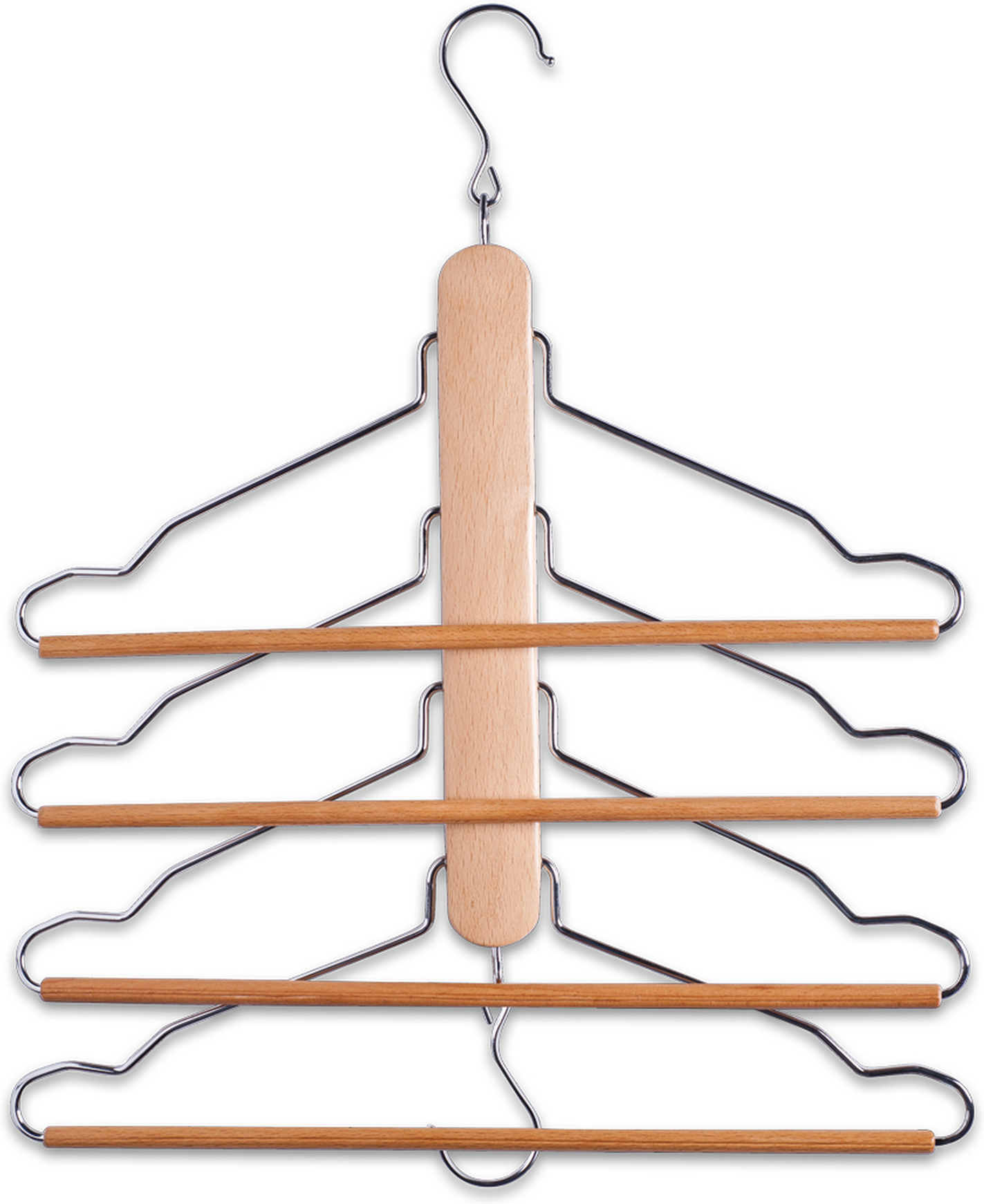 Zeller Mehrfach-Kleiderbügel naturfarben