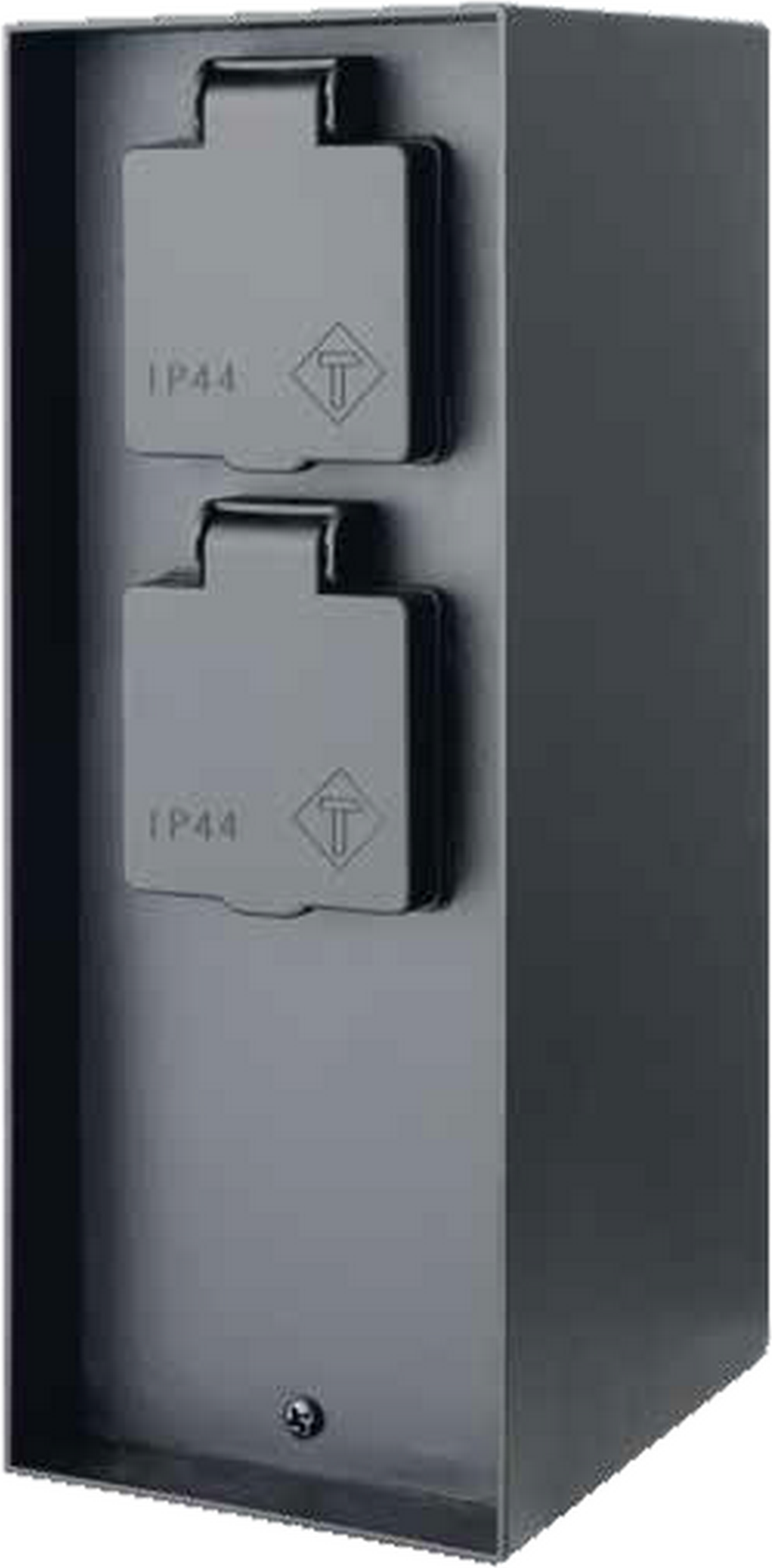 toom Steckdosensäule mit Zeitschaltuhr Edelstahl schwarz 2-fach