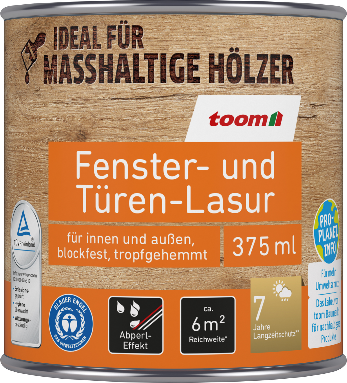 toom Fenster- und Türen-Lasur weiß 375 ml