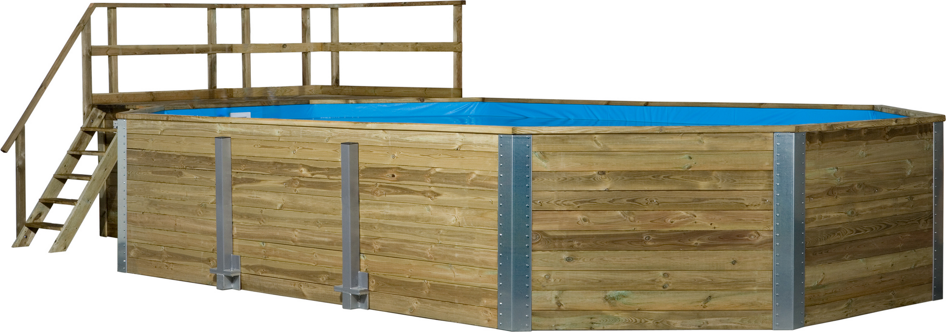 Weka Massivholz-Pool '594' achteckig, 714 x 376 x 116 cm