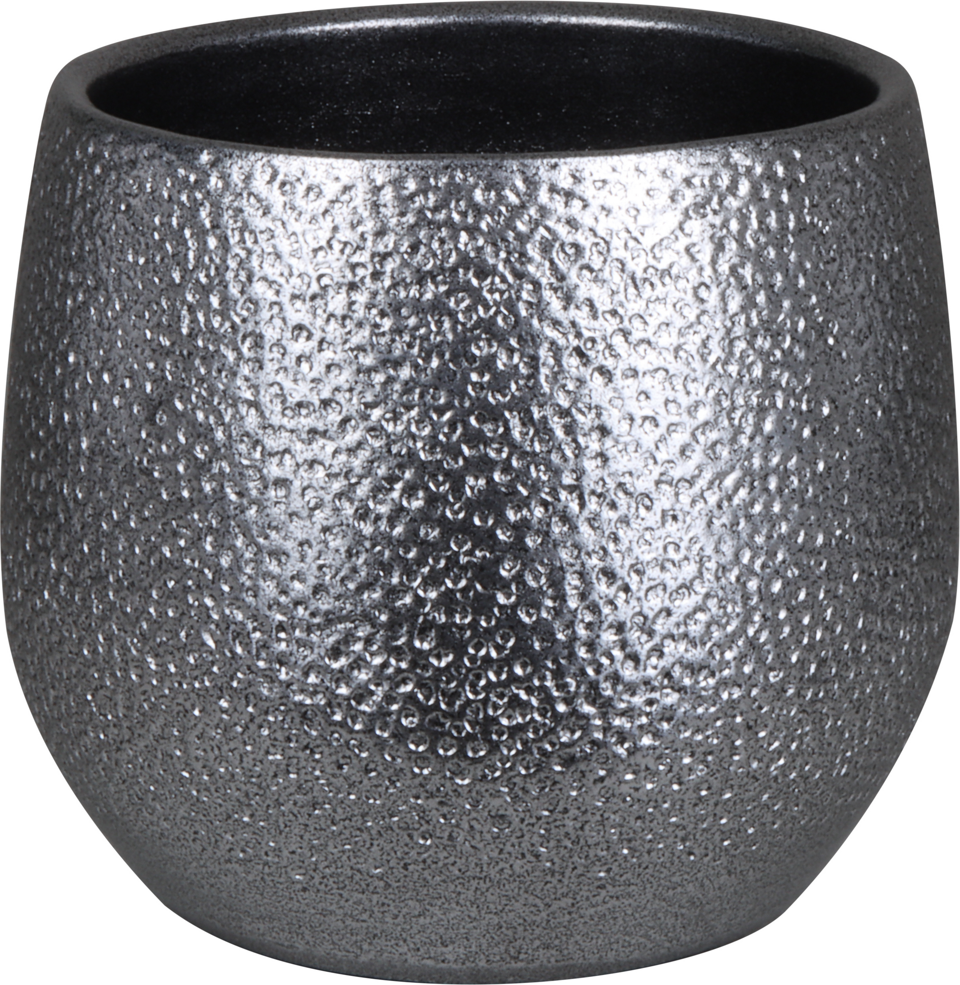 Übertopf 'Hammerschlag' Keramik silber Ø 19 x 16 cm