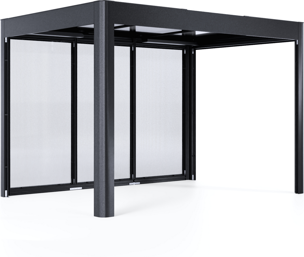 SunElements Pergola 'SunCover Select 3.2' 8 m² 338 x 233 x 229 cm 10 mm Doppelstegplatten anthrazit-metallic