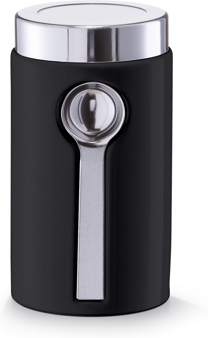 Zeller Vorratsdose schwarz mit Löffel