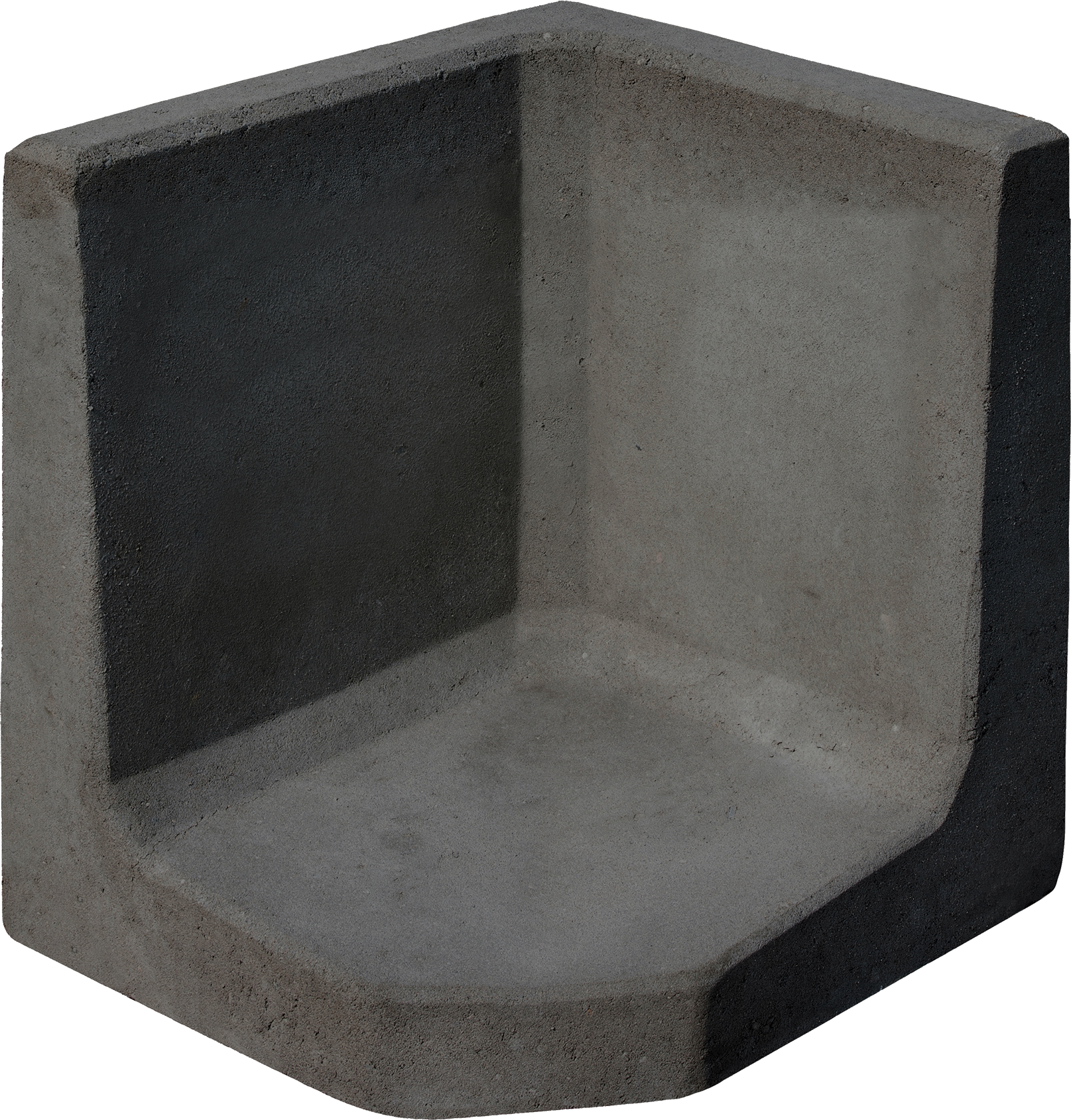 Diephaus L-Stein Ecke Beton anthrazit 50 x 50 x 50 x 7 cm