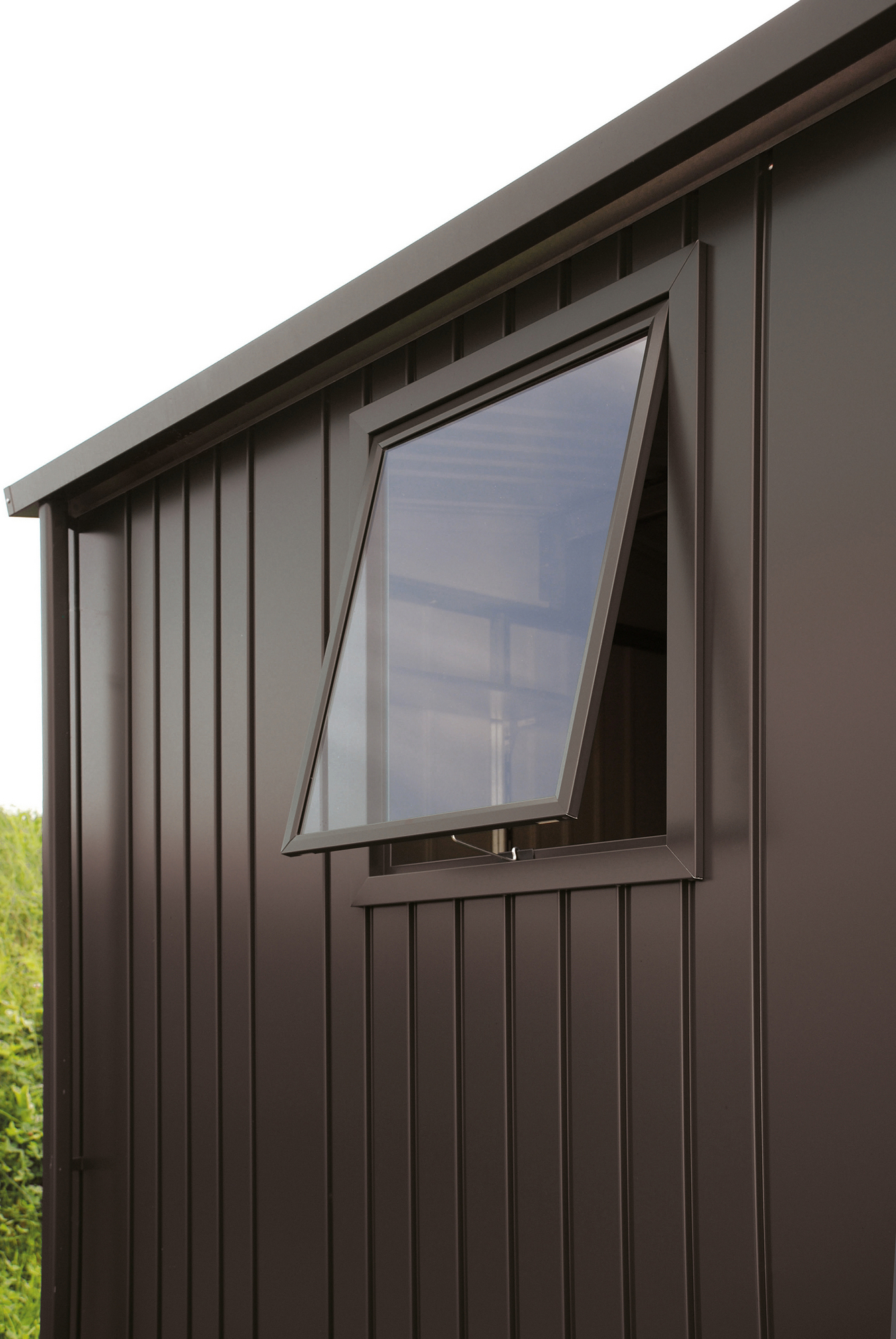 Biohort Fenster dunkelgrau-metallic 60 x 50 cm Kunststoffglas für Gerätehaus 'Europa'