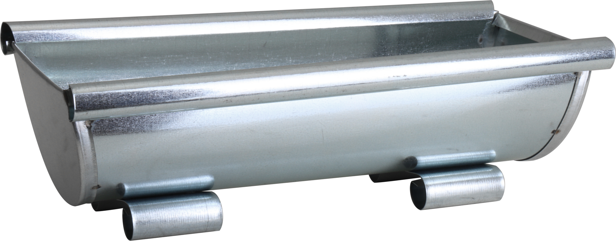 Pflanzrinne verzinkt halbrund auf 4 Füßen 28,5 x 15 x 9,5 cm