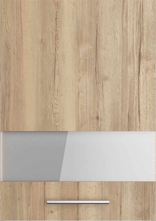 Thumbnail - OPTIFIT Oberschrank mit Segmentglastür 'Optikomfort Erik290' eichefarben 50 x 70,4 x 34,9 cm