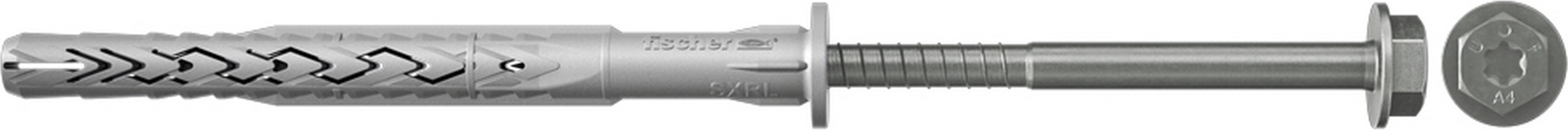 Fischer Langschaftdübel 'SXRL FUS' mit Sechskantschraube rostfreier Stahl Ø 10 x 80 mm 50 Stück