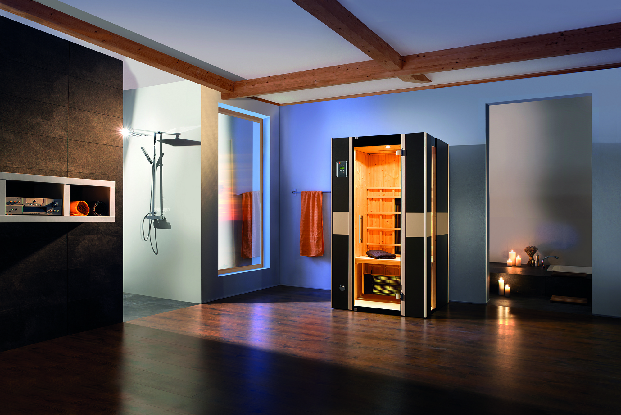 Weka Infrarot-Kabine 'Mila 1' 108 x 99 cm mit Glastür, Fenster