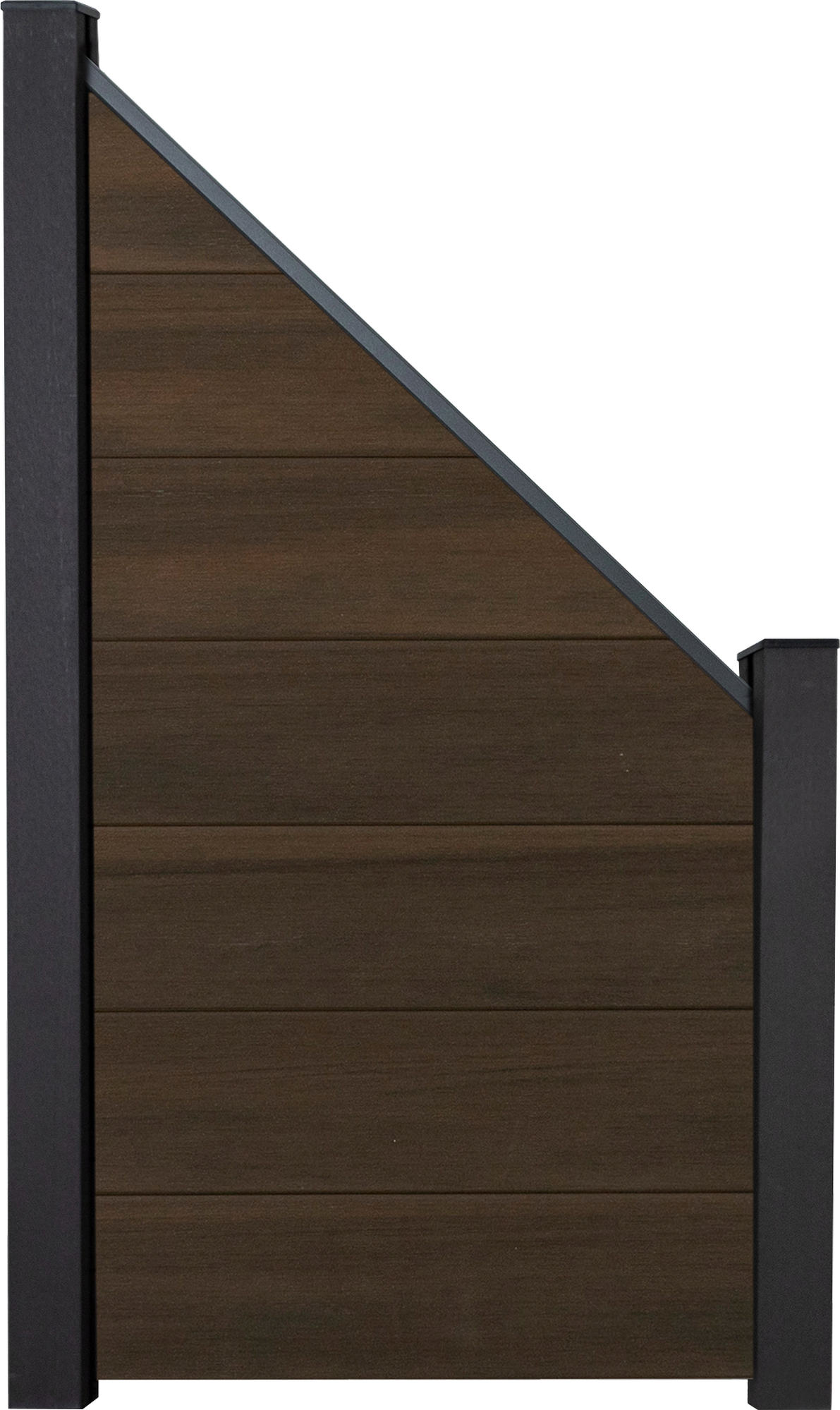 GroJa Steckzaun 'Solid Grande' BPC schräg Walnussfarben 90 x 180/90 cm