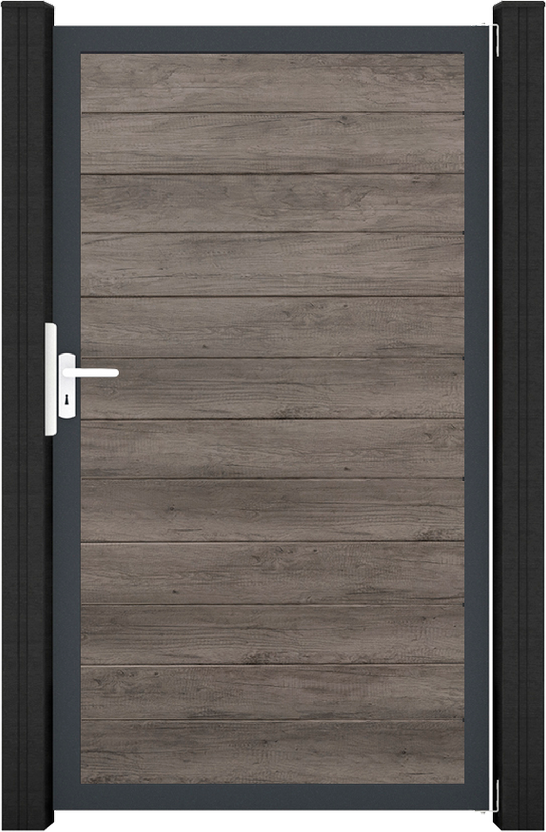 GroJa Einzeltor 'BasicLine' Universal DIN dark oak/anthrazit 100 x 180 cm