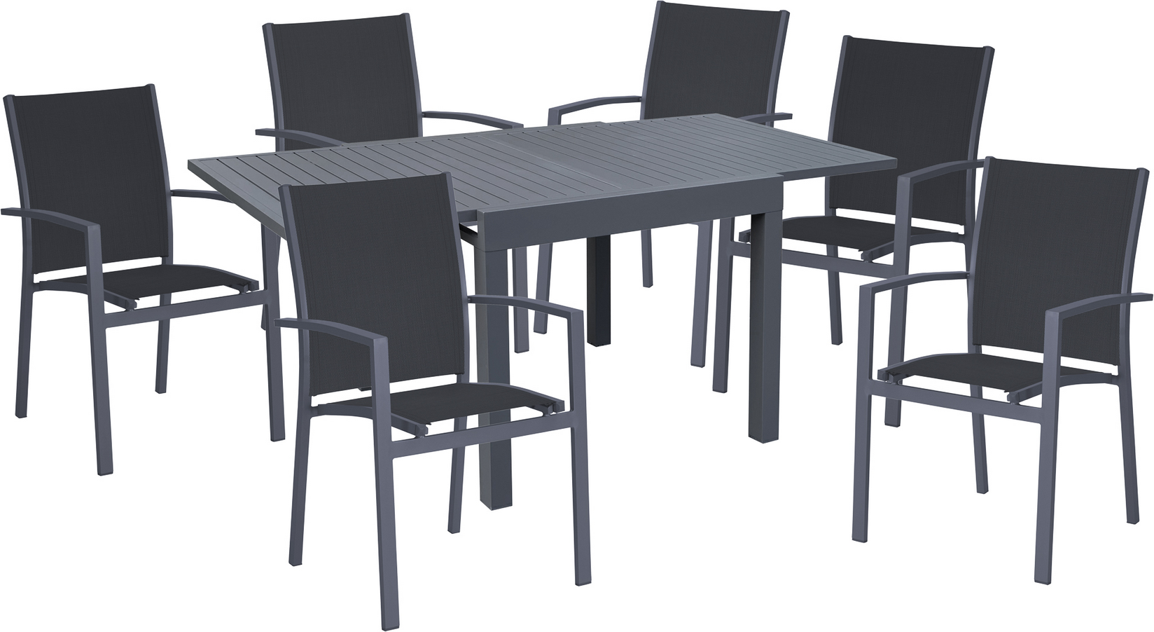 Garden Pleasure Gartenmöbel-Set 'Elena' dunkelgrau 7-teilig