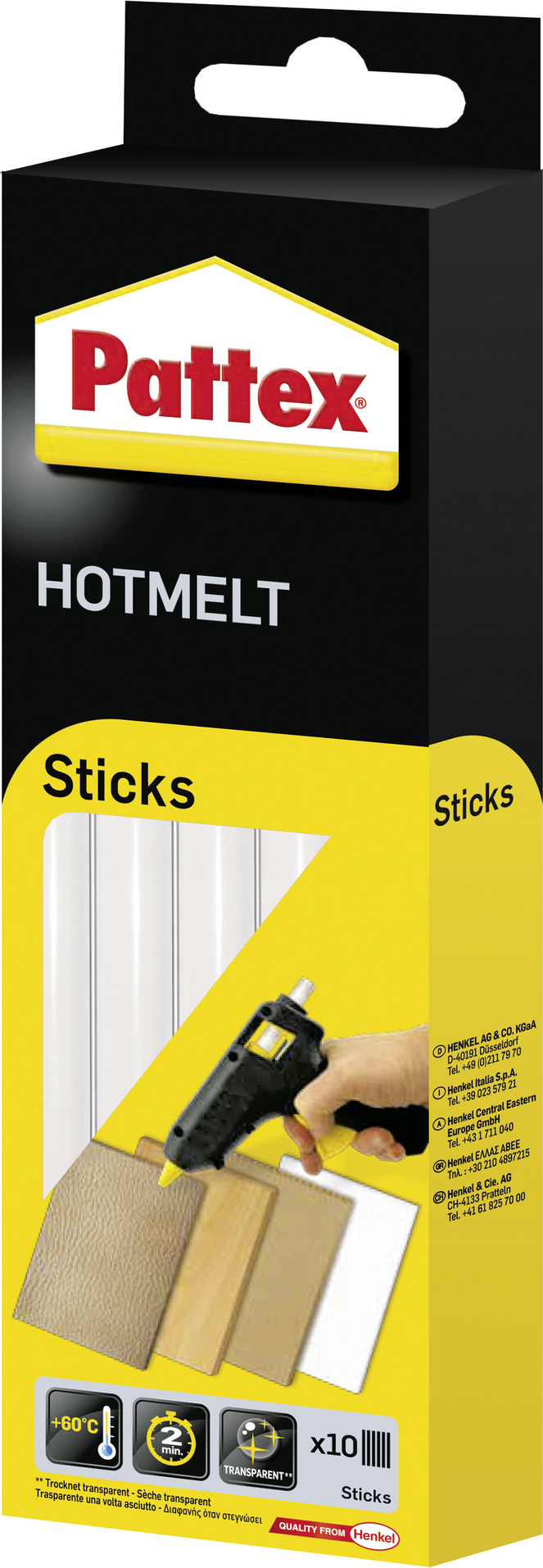 Pattex Heißklebesticks 'Hotmelt' transparent 10 Stück