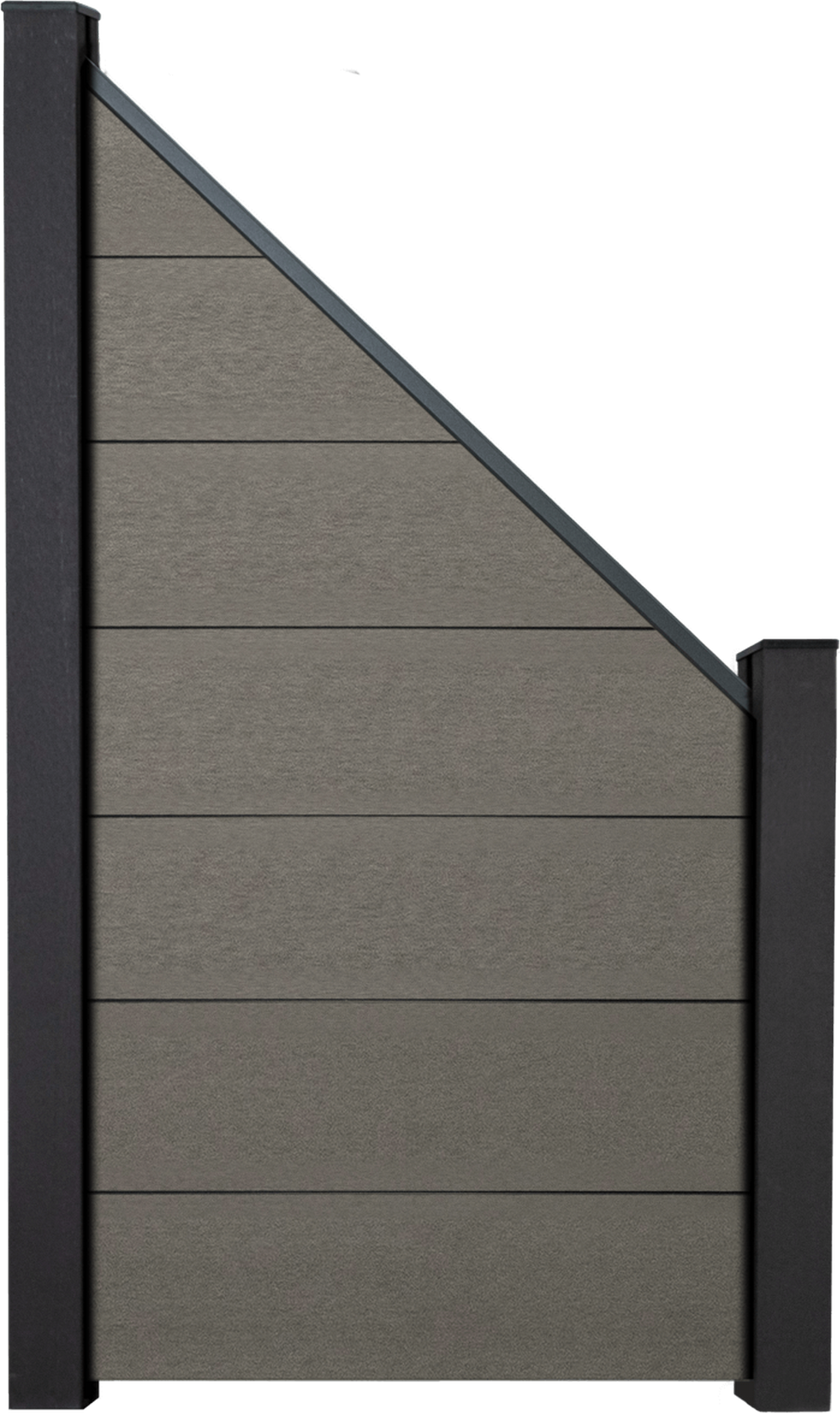 GroJa Steckzaun 'Solid Grande' BPC schräg grau 90 x 180/90 cm