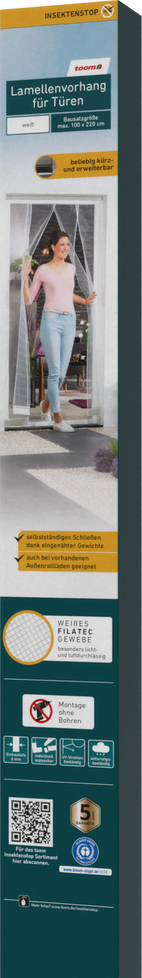 Thumbnail - toom Lamellenvorhang für Türen 100 x 220 cm weiß