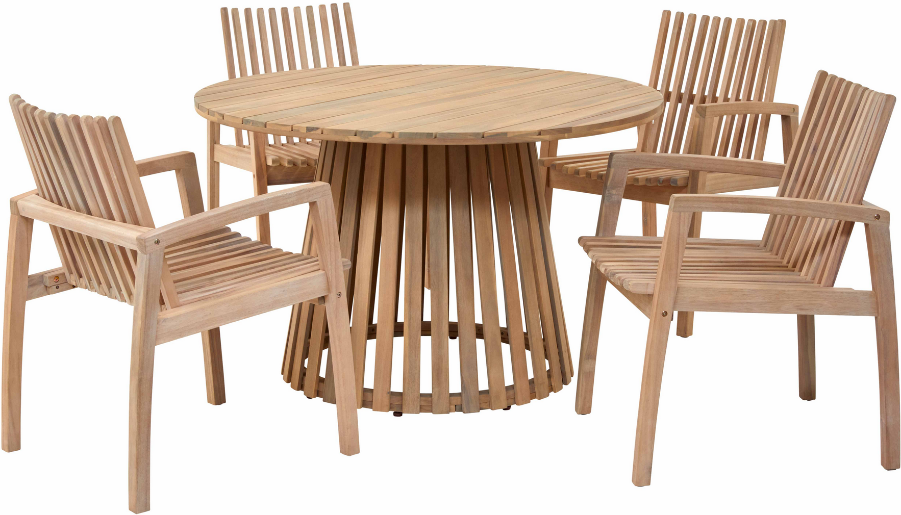 Stapelstuhl-Set 'Valentina' holzfarben 63 x 57 x 84 cm 4 Stück