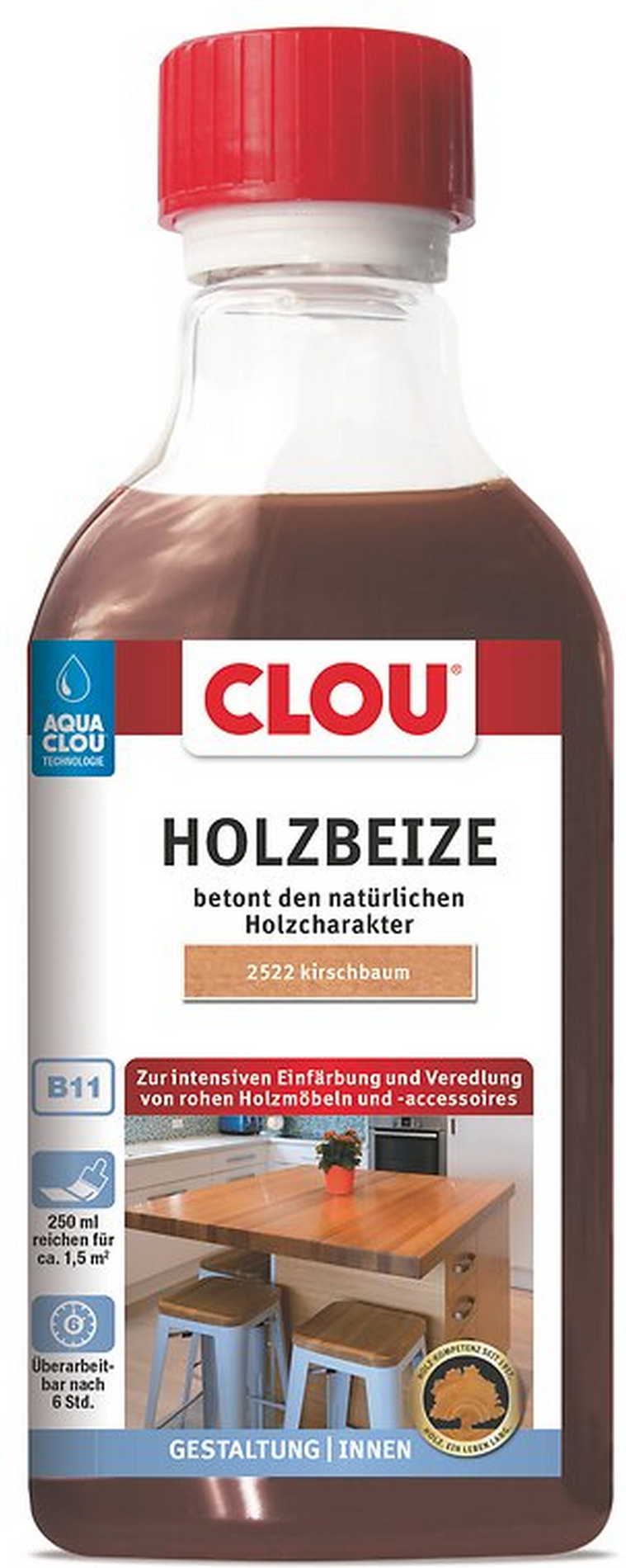 Clou Holzbeize kirschbaumfarben 250 ml