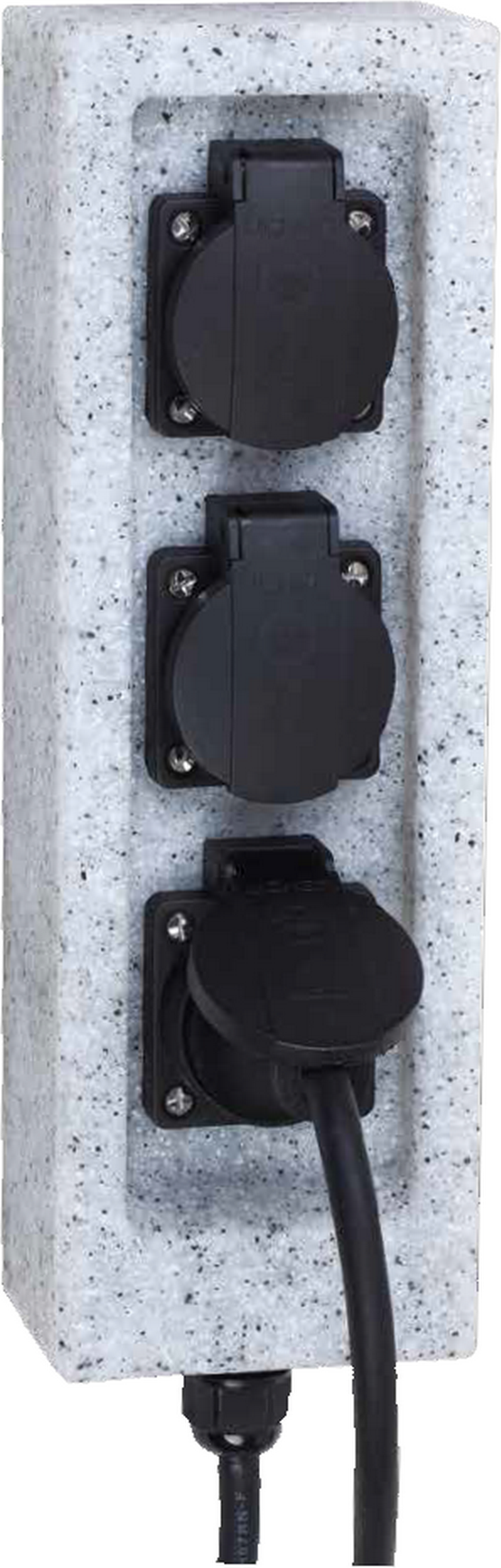 toom Steckdosenverteiler Steinoptik grau 3-fach