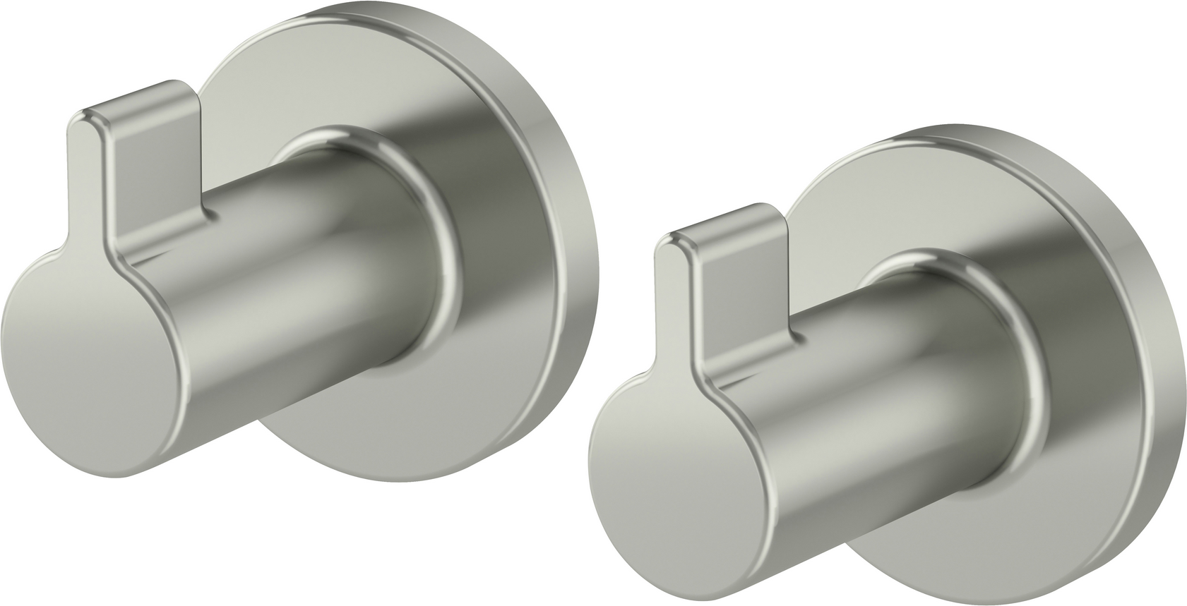 Lenz Handtuchhaken 'Noa' Zink nickelfarben Ø 3,5 cm, 2-teilig