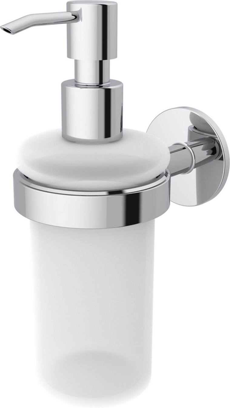 Lenz Seifenspender 'Vida' wandhängend rund verchromt/weiß