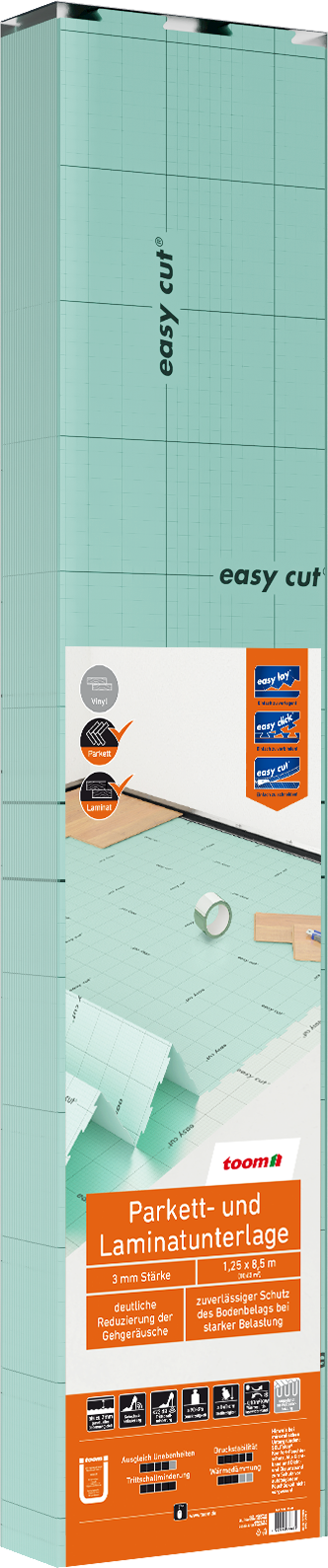 toom Parkett- und Laminatunterlage 3 mm, 1,25 x 8,5 m, 10,63 m²