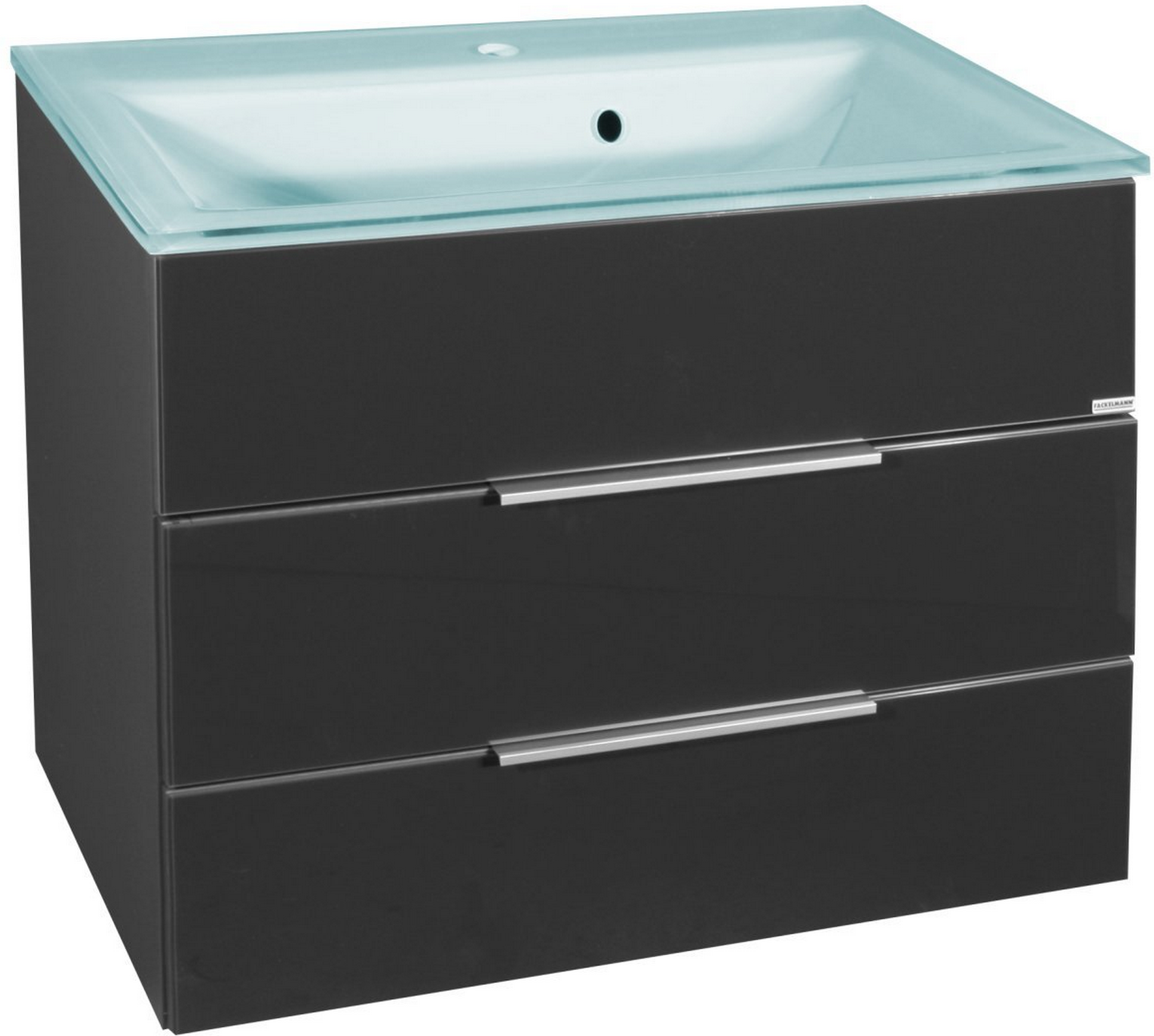 Thumbnail - Fackelmann Glaswaschbecken mit Unterschrank 'KARA'  mintgrün/anthrazit 80 x 60,2 x 50,1 cm
