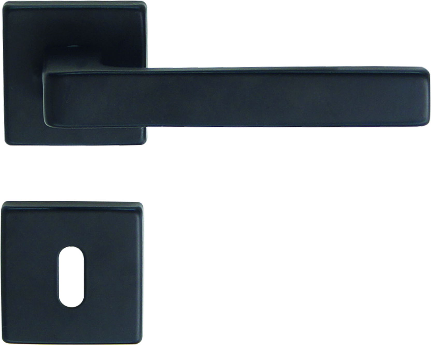 Thumbnail - Alpertec Rosettengarnitur 'Miami Alu' beschichtet, schwarz, Rosette 52 x 52 mm
