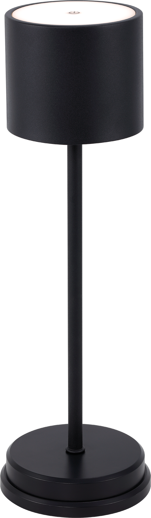 toom Akku-LED-Tischleuchte 'Finn' schwarz mit Ladestation Ø 12,5 x 39,5 cm
