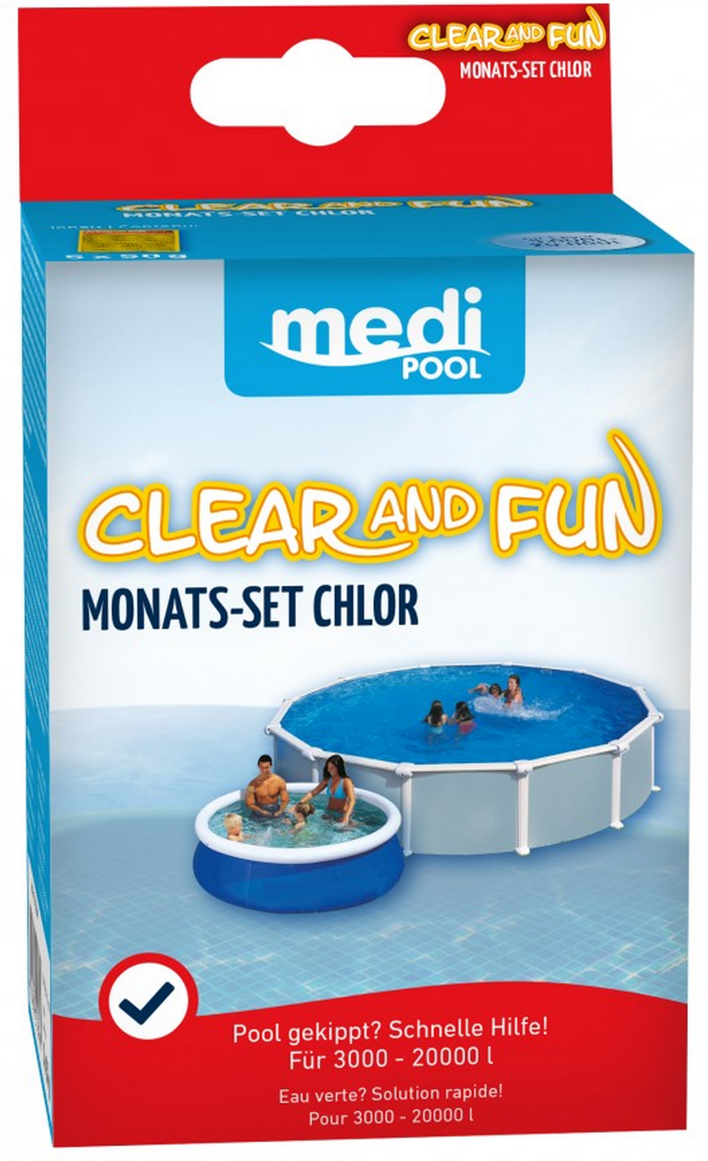 mediPOOL Chlor Plus Mini 'Clear and Fun' 250 g, mit speziellem Trübungsentferner