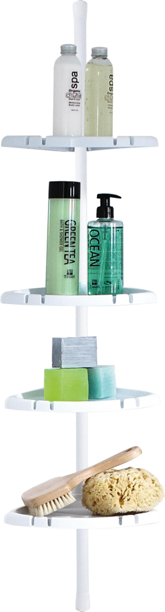 Ridder Teleskop-Duschregal weiß mit 4 Ablageflächen