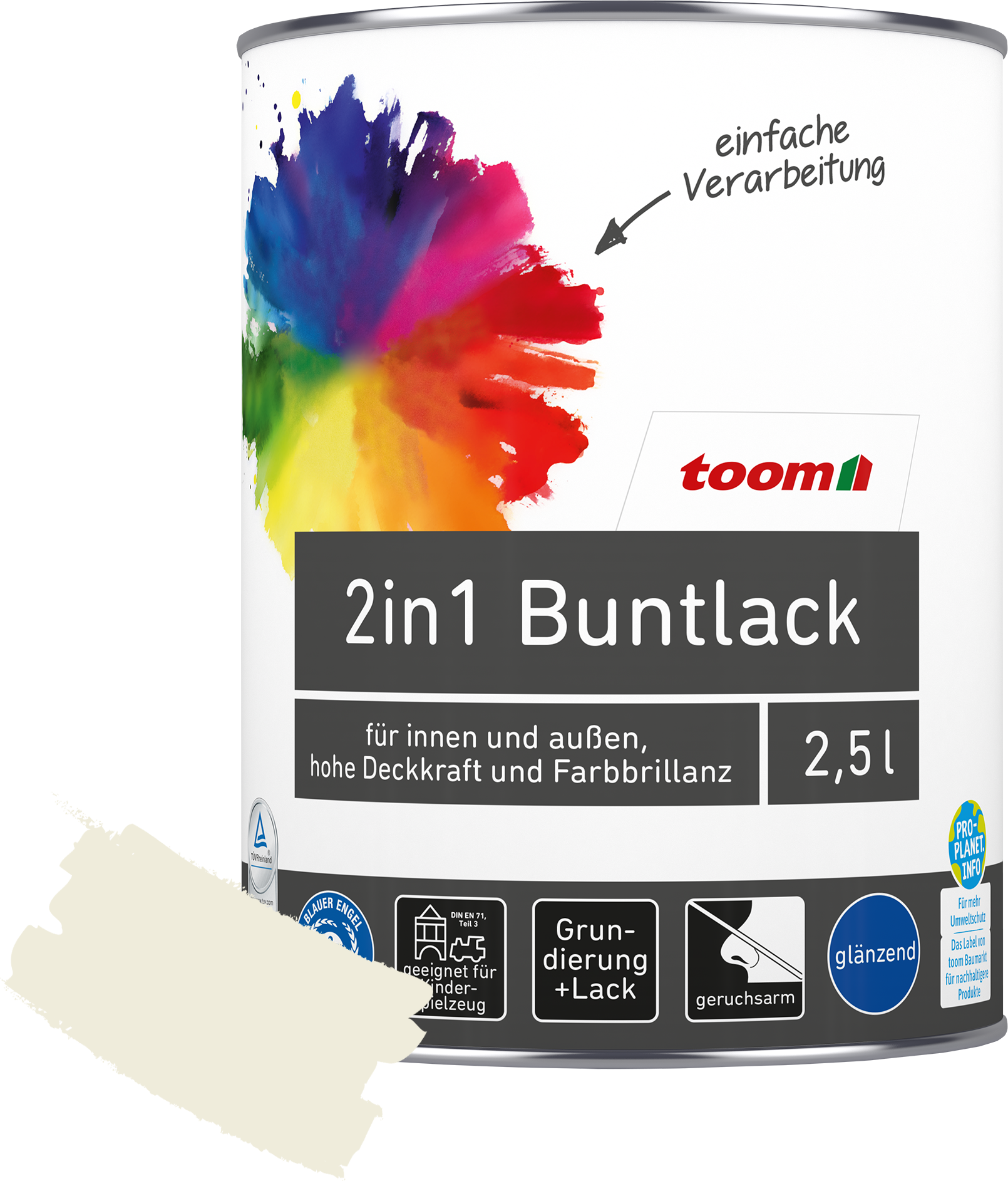 Thumbnail - 2in1 Buntlack 'Eisblume' weiß glänzend 2,5 l