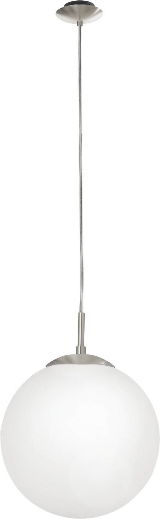 EGLO Hängeleuchte 'RONDO' nickelfarben/weiß E27, Ø 25 cm