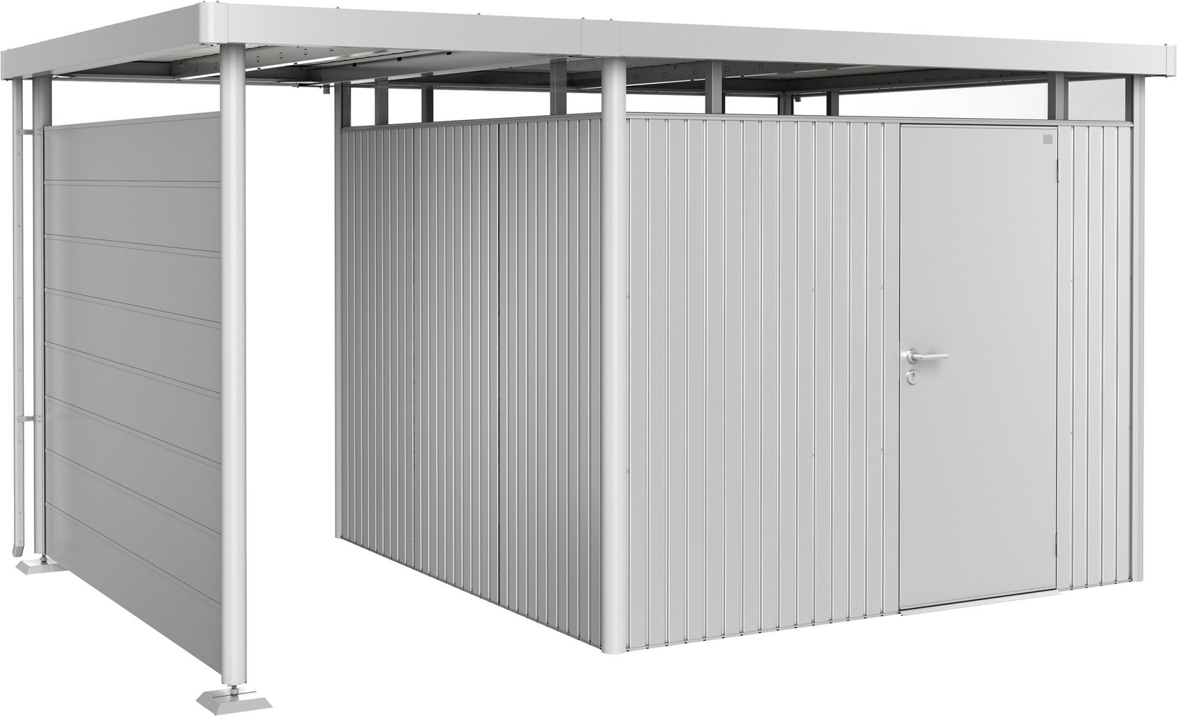 Biohort Seitendach Größe S zu Gerätehaus 'HighLine' Größe H4 silber-metallic