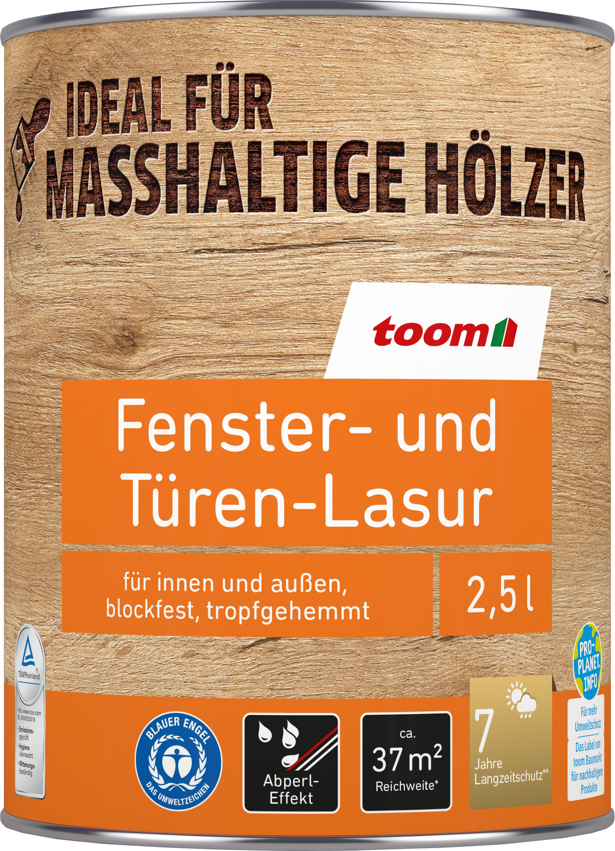 toom Fenster- und Türen-Lasur mahagonifarben 2,5 l