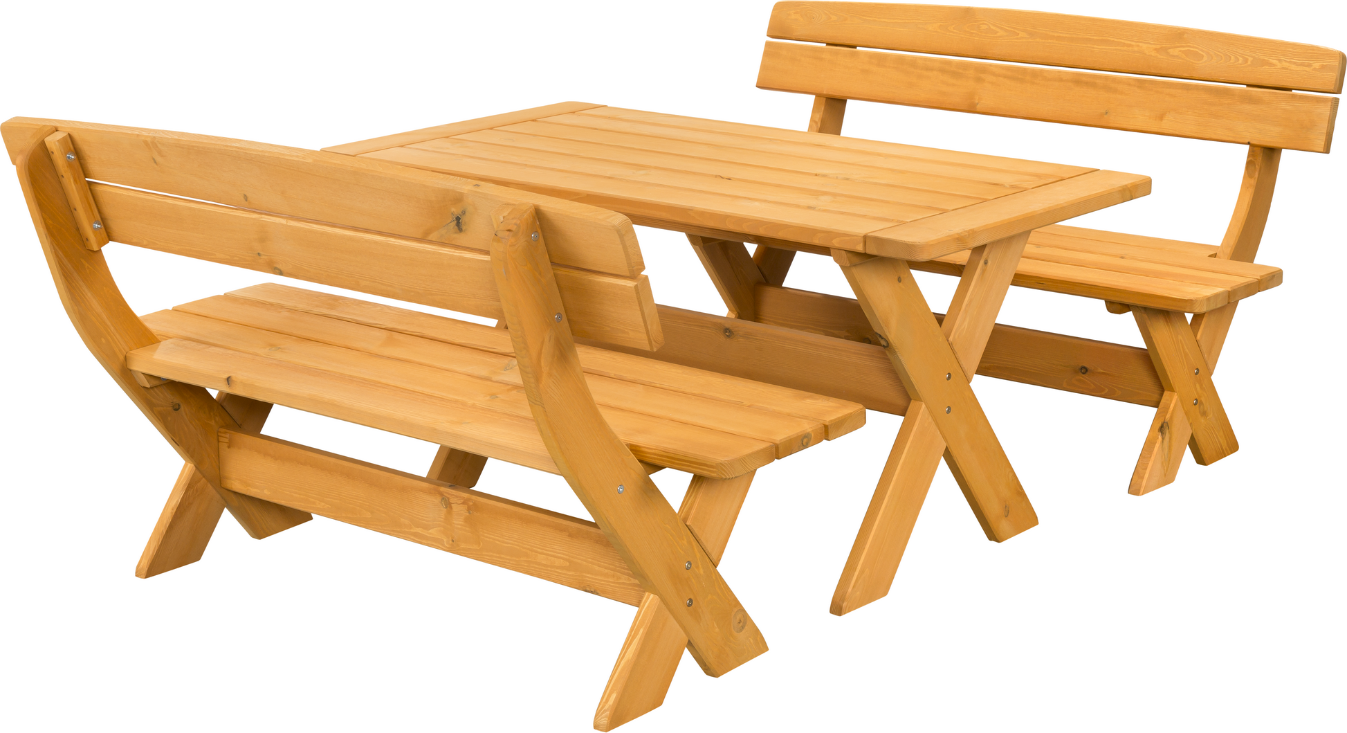 Holzgarnitur 'Augsburg' honigfarbend, 3-teilig