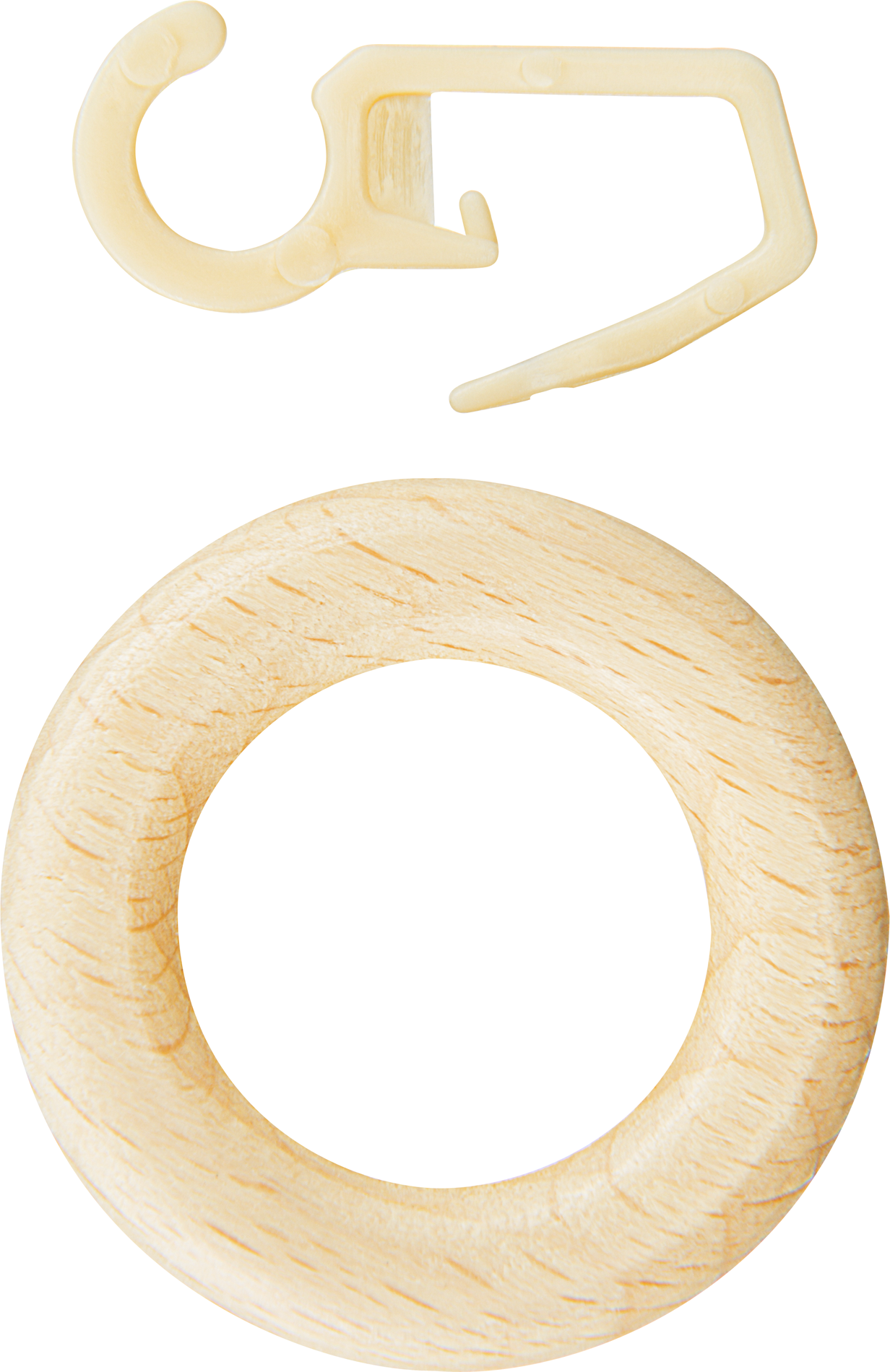 Gardinia Ringe mit Haken Kiefernholz Ø 21 mm 10 Stück
