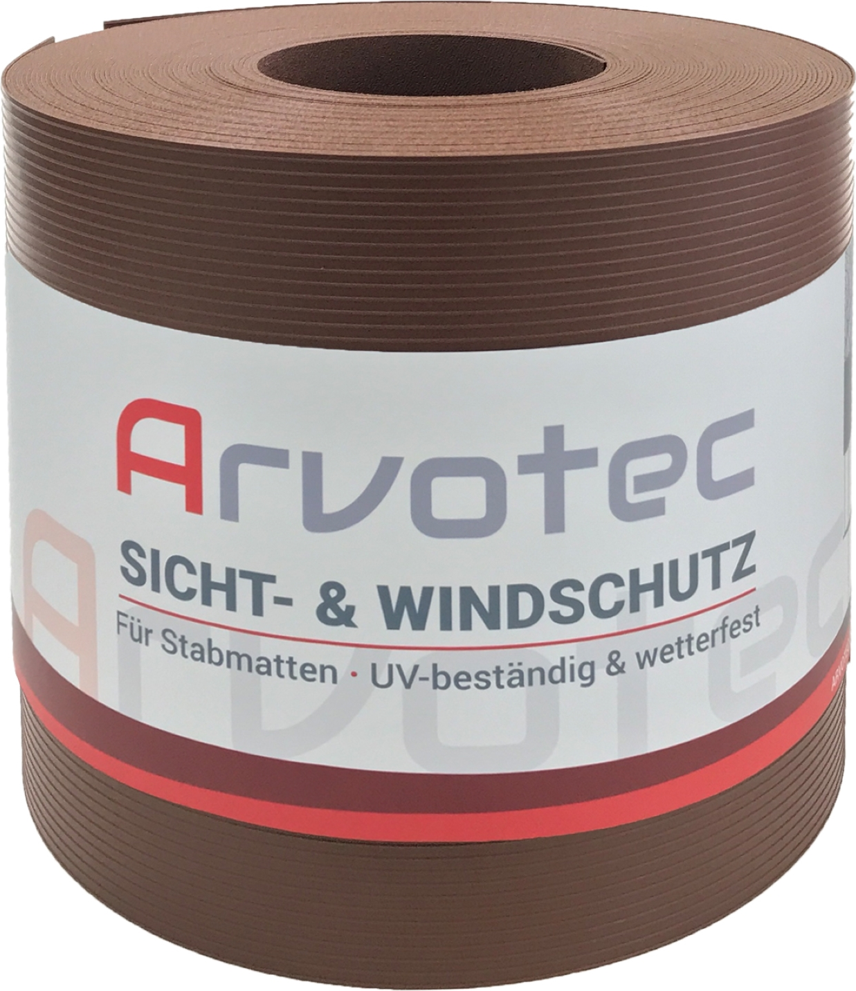 Arvotec Sichtschutzstreifen 'Exclusive' nussbraun gerillt 2500 x 19 cm, für Stabmattenzaun