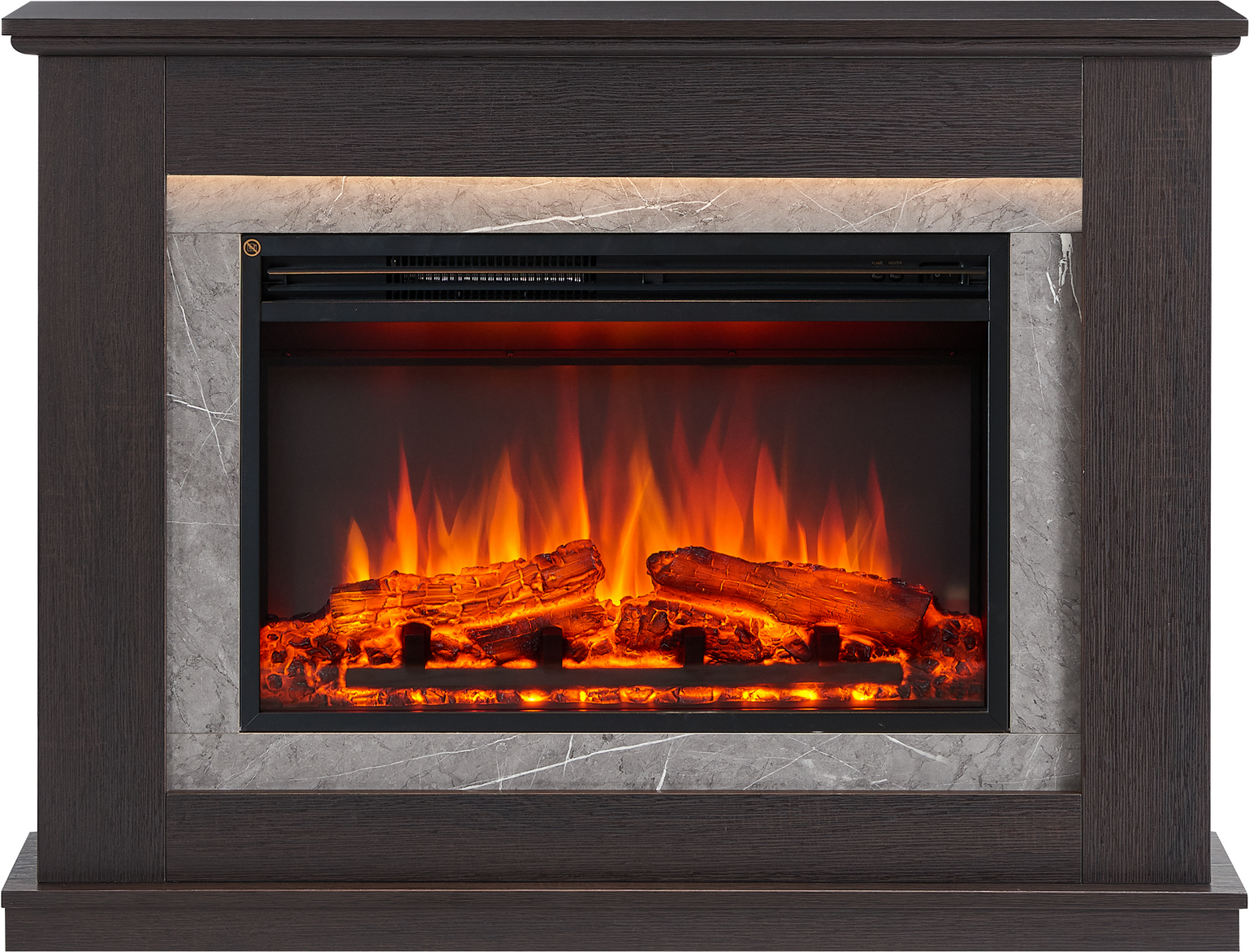 CrownFlame Elektrokamin 'Alexios' dunkelbraun 2 kW