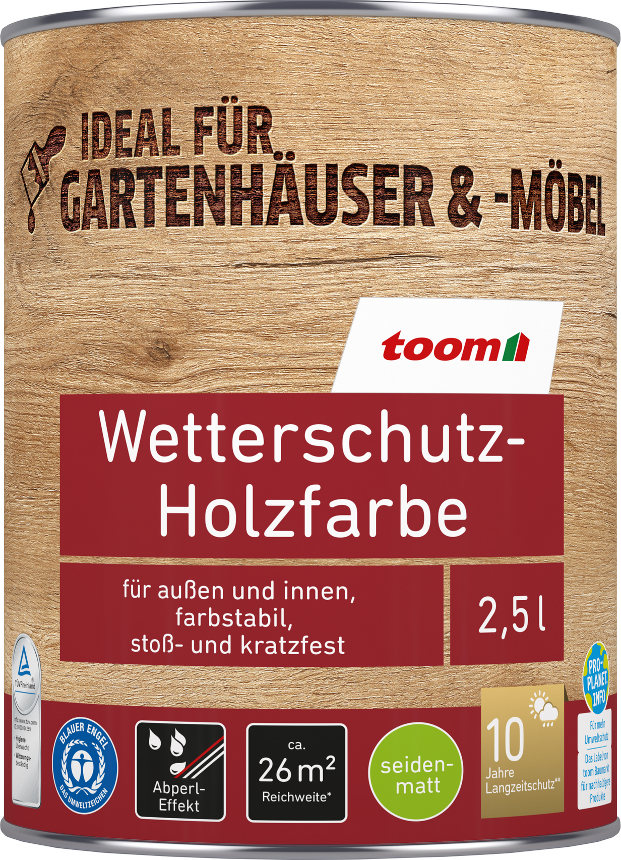 toom Wetterschutz-Holzfarbe schokobraun 2,5 l