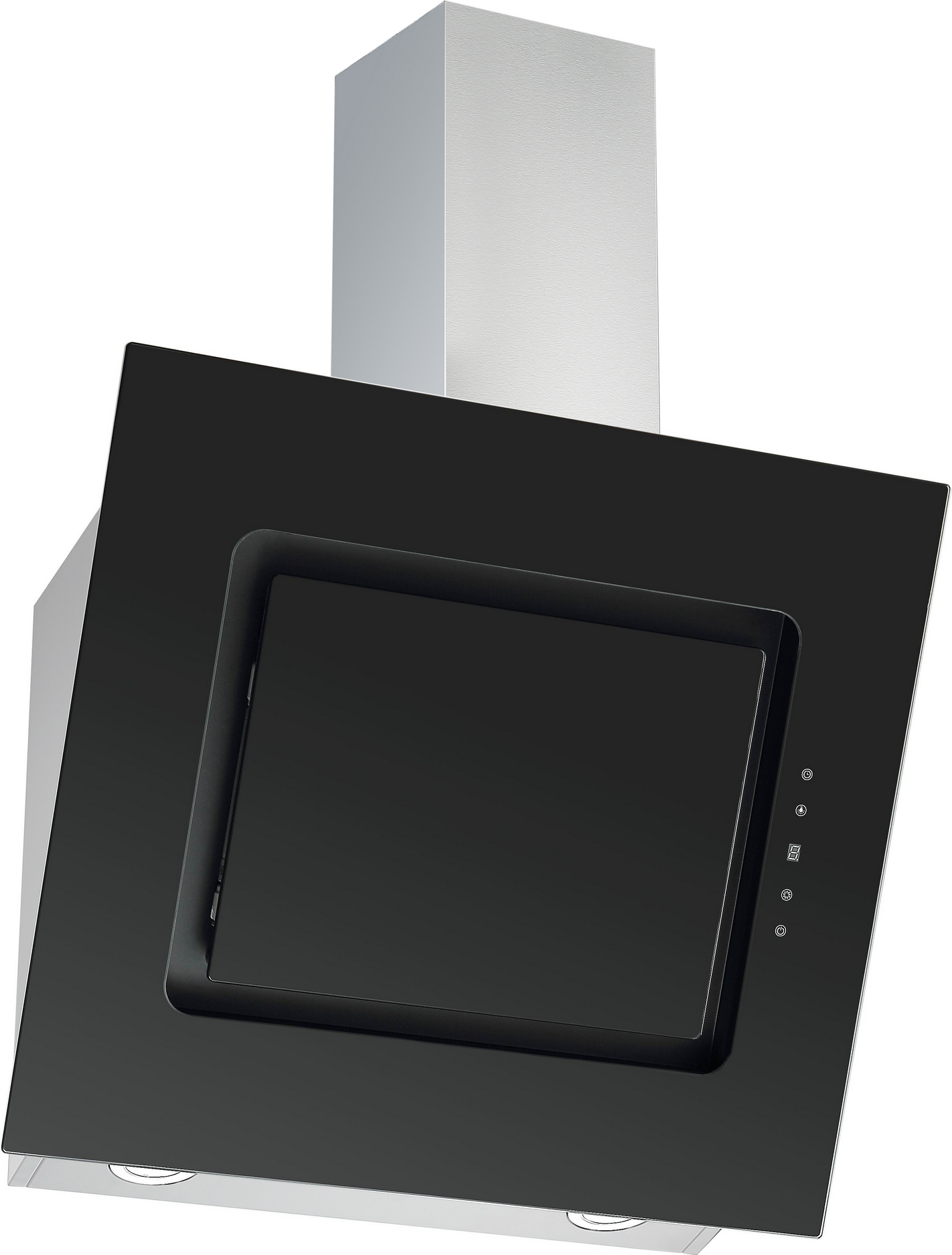 Respekta Schräghaube 'CH99040-60S' Edelstahl/Glas schwarz/silber 60 cm