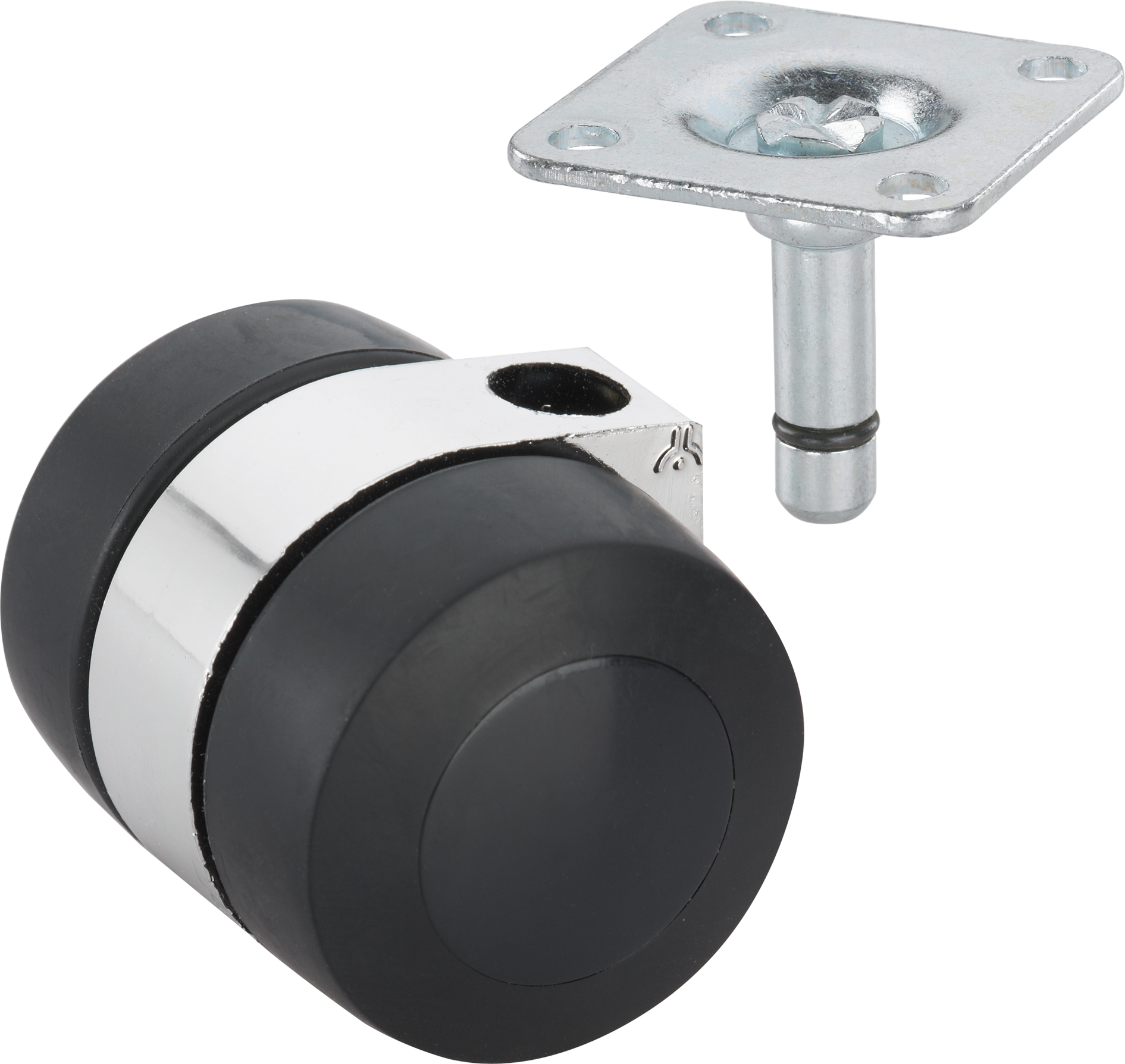 Dörner & Helmer Doppel-Lenkrolle mit Platte 35 mm