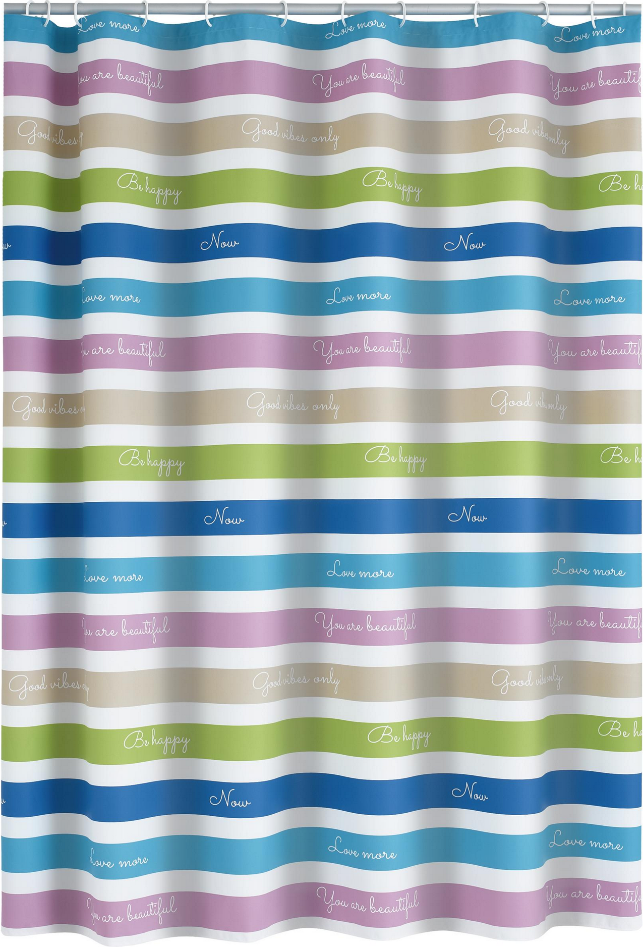 toom Duschvorhang 'Motivation' Folie multicolor 180 x 200 cm