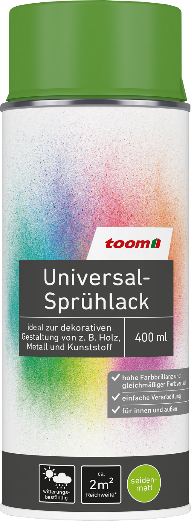 Thumbnail - toom Universal-Sprühlack 'Frühlingswiese' grün seidenmatt 400 ml