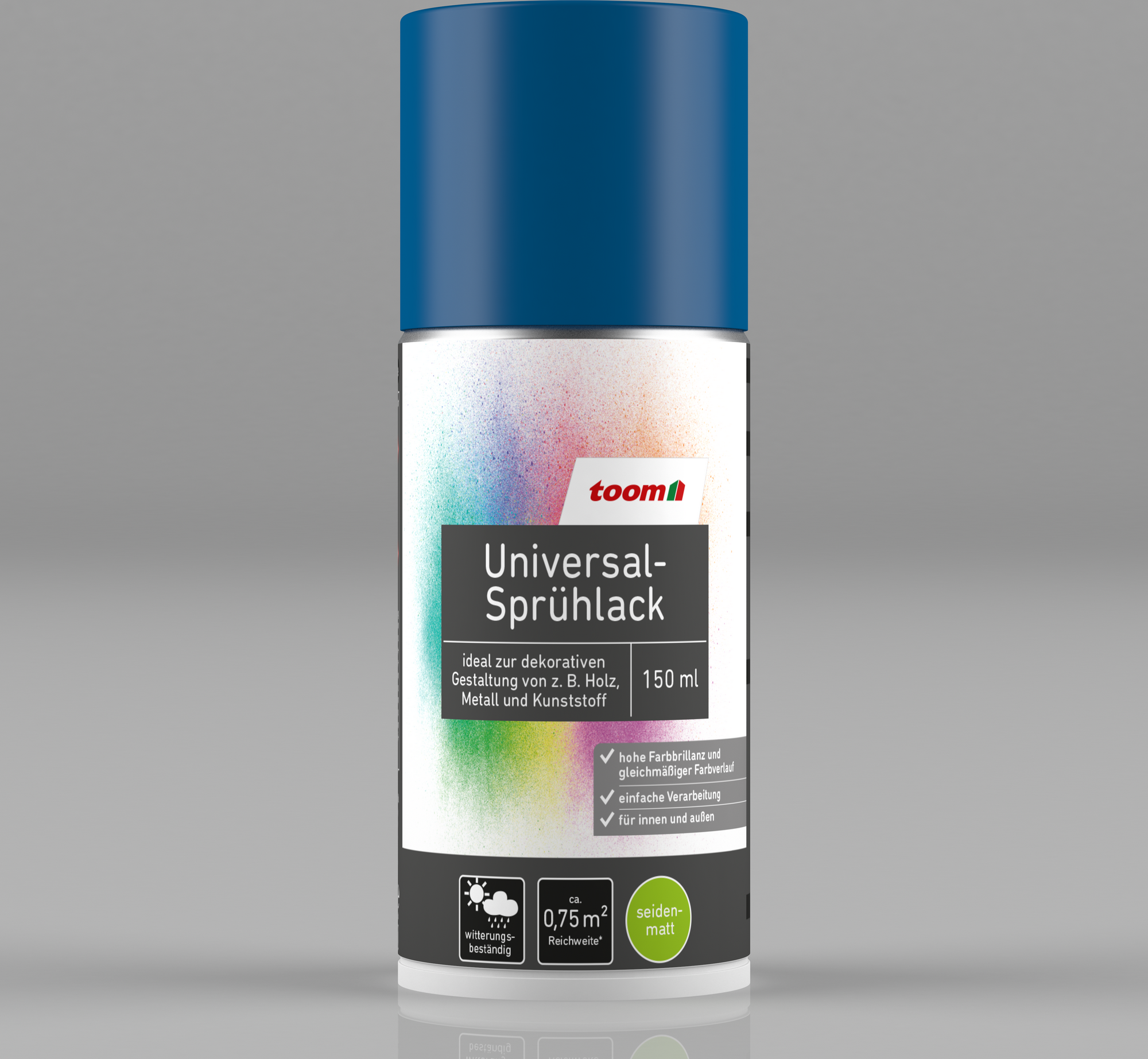 Thumbnail - toom Universal-Sprühlack 'Blaupause' enzianblau seidenmatt 150 ml