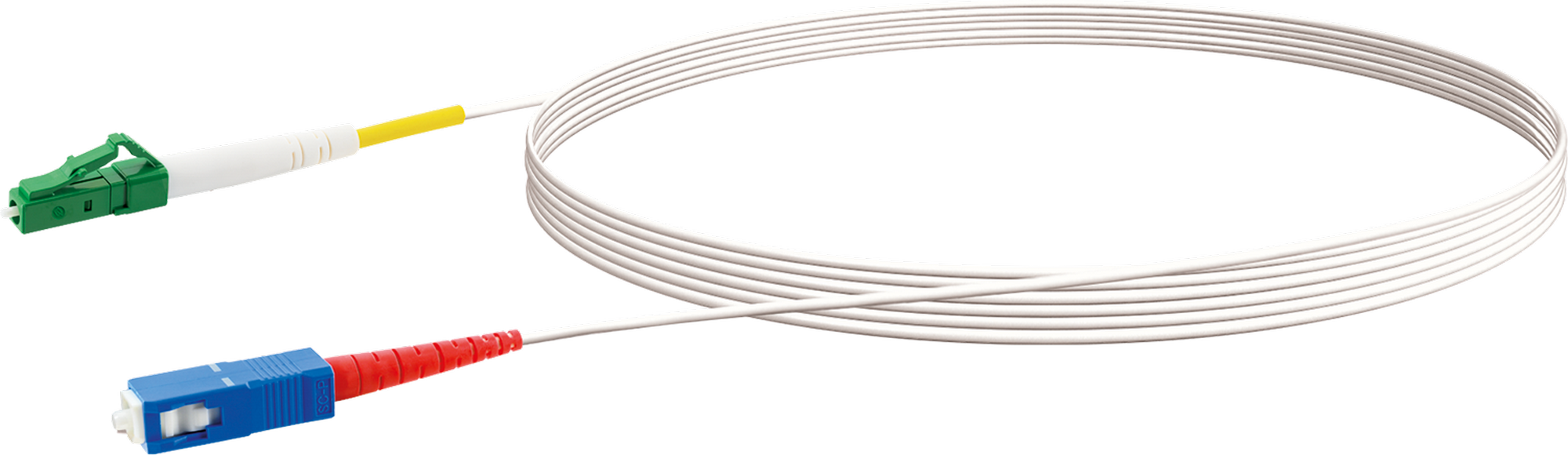 Glasfaserkabel LC/APC-zu-LC/UPC weiß 5 m